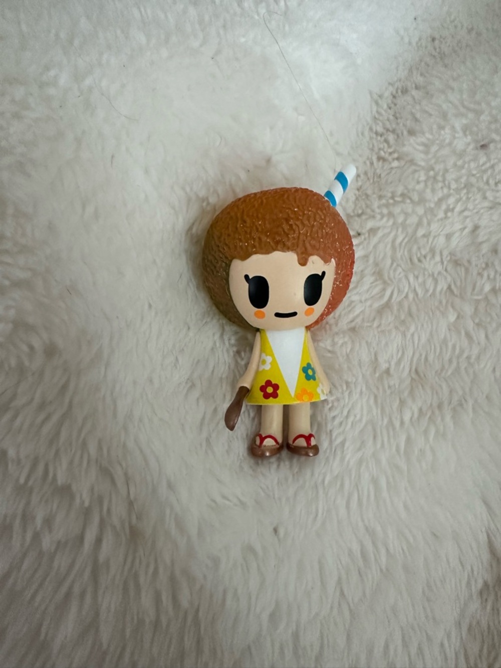 tokidoki Yellow Floral Dress Doll with Brown Hair and Red Sandals